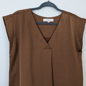 NWOT LOFT Satin Cap Sleeve Top
